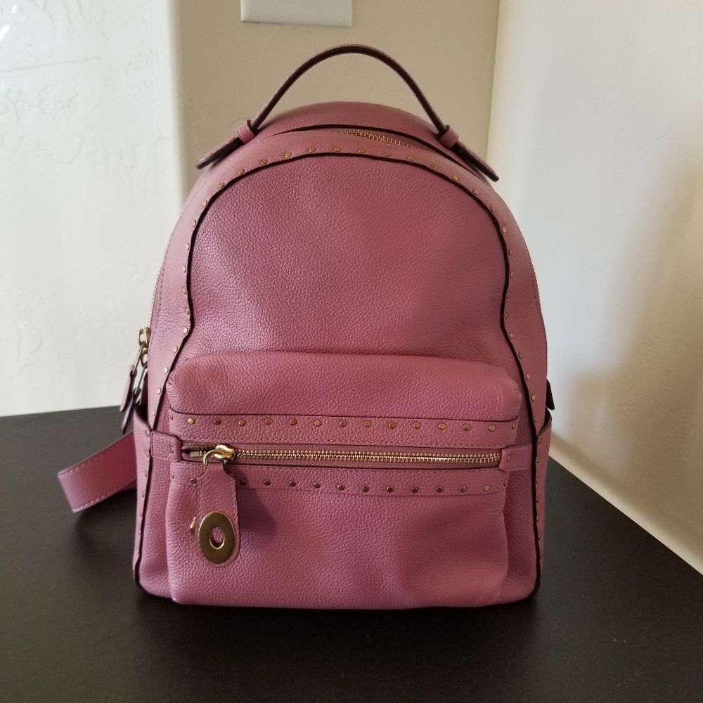Coach Pink Leather Backpack